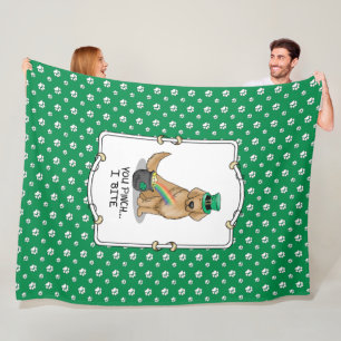 St. Patrick's Day Golden Retriever Dog Fleecedecke