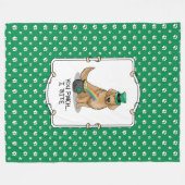 St. Patrick's Day Golden Retriever Dog Fleecedecke (Vorderseite (Horizontal))