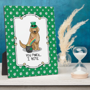 St. Patrick's Day Golden Retriever Dog Fotoplatte
