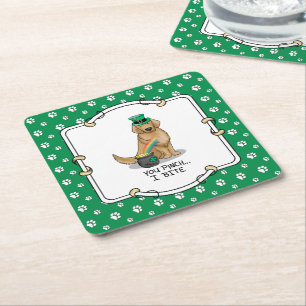 St. Patrick's Day Golden Retriever Dog Rechteckiger Pappuntersetzer