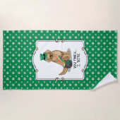St. Patrick's Day Golden Retriever Dog Strandtuch (Vorderseite)