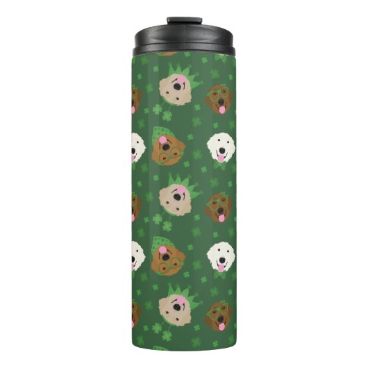 St Patricks Day Golden Retriever Hunde Thermosbecher (Vorderseite)