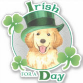 St. Patrick's Day Golden Retriever Vinyl Sticker (Vorderseite)