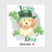 St. Patrick's Day Golden Retriever Vinyl Sticker (Blatt)