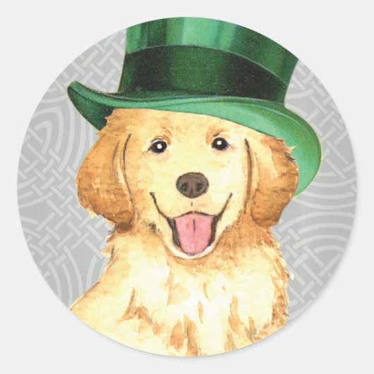 St. Patrick's Day Golden Runder Aufkleber (Vorderseite)