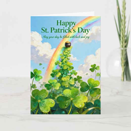 St. Patrick's Day Goldtopf Feiertagskarte (Vorderseite)