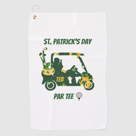 St. Patrick's Day Golf Par T-Shirt Monogramed Golfhandtuch (Vorderseite)