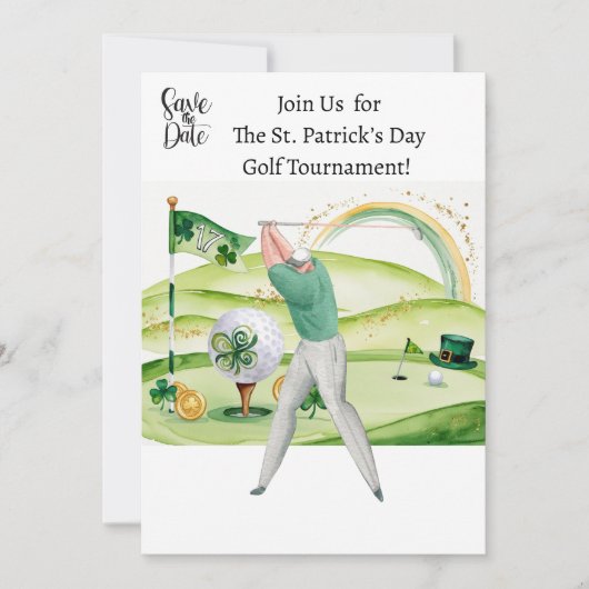 St. Patrick's Day Golf Turnier Einladung (Vorderseite)