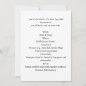 St. Patrick's Day Golf Turnier Einladung (Rückseite)