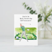 St. Patrick's Day Golf Turnier Einladung Postkarte (Stehend Vorderseite)