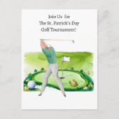 St. Patrick's Day Golf Turnier Einladung Postkarte (Vorderseite)