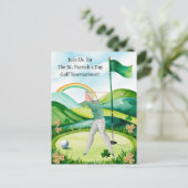St. Patrick's Day Golf Turnier Einladung Postkarte (Stehend Vorderseite)