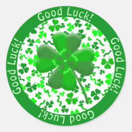 St Patrick's Day Good Luck Shamrocks Personalized Runder Aufkleber