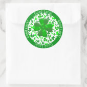 St Patrick's Day Good Luck Shamrocks Personalized Runder Aufkleber (Tasche)