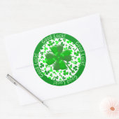 St Patrick's Day Good Luck Shamrocks Personalized Runder Aufkleber (Umschlag)