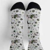 St Patrick's Day Gray & Green Skulls & Rose Socken (Oben)