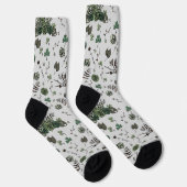 St Patrick's Day Gray & Green Skulls & Rose Socken (Rechts)