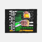 St. Patrick's Day Great Again Funny Trump 1 Fleecedecke (Vorderseite (Horizontal))