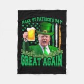 St. Patrick's Day Great Again Funny Trump 3 Fleecedecke (Vorderseite)