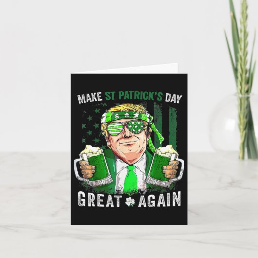 St Patricks Day Great Again Funny Trump Männer Fra Karte (Vorderseite)