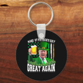 St. Patrick's Day Great Again Funny Trump Schlüsselanhänger (Vorderseite)