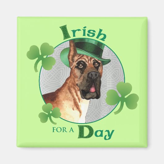 St. Patrick's Day Great Dane Magnet (Vorne)