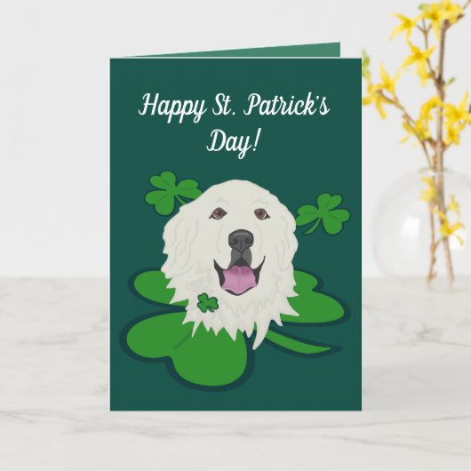 St. Patrick's Day Great Pyrenäen Karte (Gelbe Blume)