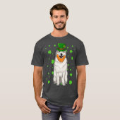 St Patricks Day Great Pyrenäen Kleeblatt Geschenk T-Shirt (Vorne ganz)