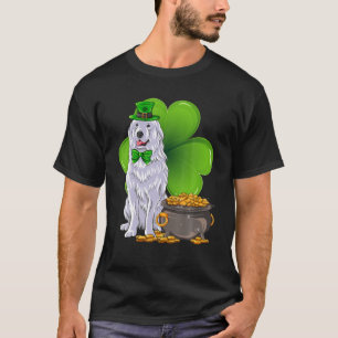 St Patrick's Day Great Pyrenäen Kleeblatt Haustie T-Shirt