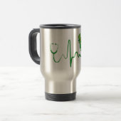 St Patrick's Day Green 15oz Stethoscope Reisebecher (Vorderseite Links)