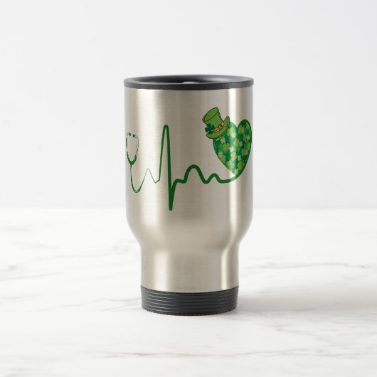 St Patrick's Day Green 15oz Stethoscope Reisebecher (Mittel)