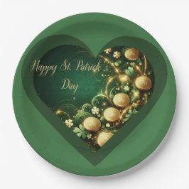 St Patrick's Day Green and Gold Coins Pappteller