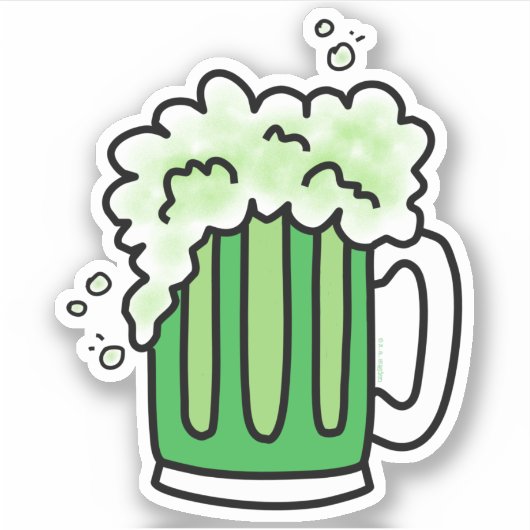 St Patrick's Day Green Beer Aufkleber (Vorderseite)