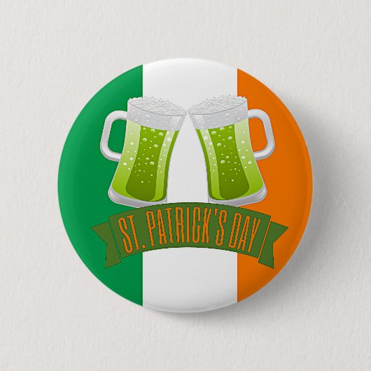 St. Patrick's Day Green Beer Button (Vorderseite)
