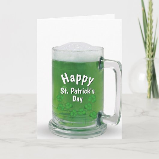 St. Patrick's Day Green Beer Feiertagskarte (Vorderseite)