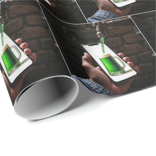 St. Patrick's Day Green Beer Geschenkpapier (Rolleneckpunkt)