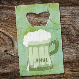 St Patricks Day Green Beer Grunge ・ Custom Geldbeutel Flaschenöffner