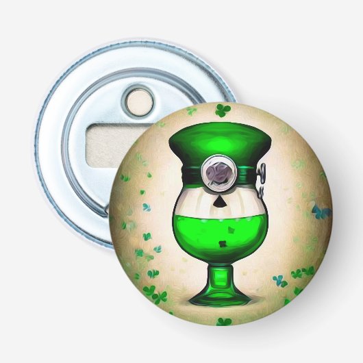St. Patrick's Day Green Beer in Hat Flaschenöffner (Vorderseite)