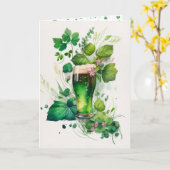 St. Patrick's Day Green Beer in Ivy Karte (Gelbe Blume)