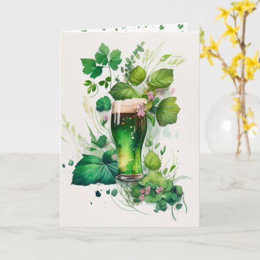 St. Patrick's Day Green Beer in Ivy Karte (Gelbe Blume)