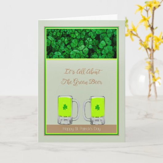 St. Patrick's Day Green Beer Karte (Gelbe Blume)