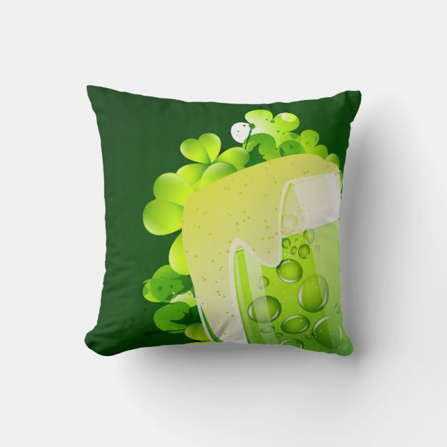 St. Patrick's Day Green Beer Kissen (Vorderseite)