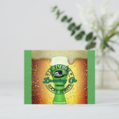 St Patricks Day Green Beer Lucky Spirits Irish Postkarte (Stehend Vorderseite)