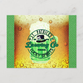 St Patricks Day Green Beer Lucky Spirits Irish Postkarte