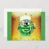 St Patricks Day Green Beer Lucky Spirits Irish Postkarte (Vorne/Hinten)