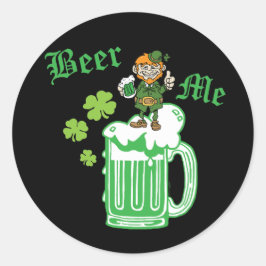 St Patrick's Day Green Beer Me Runder Aufkleber