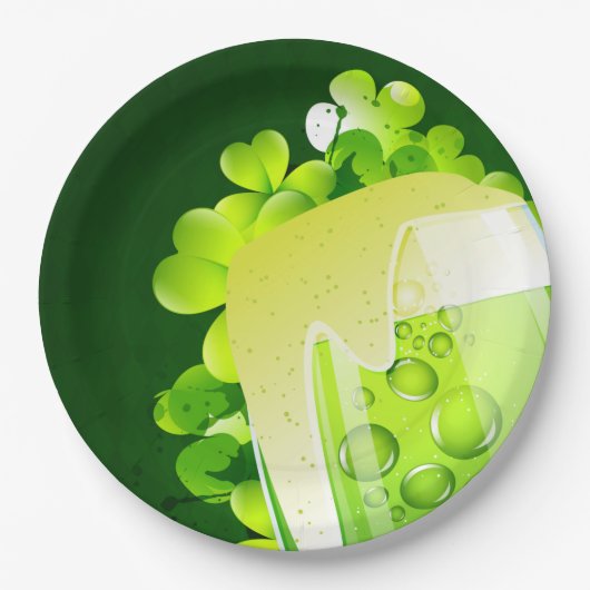 St. Patrick's Day Green Beer Pappteller (Vorderseite)