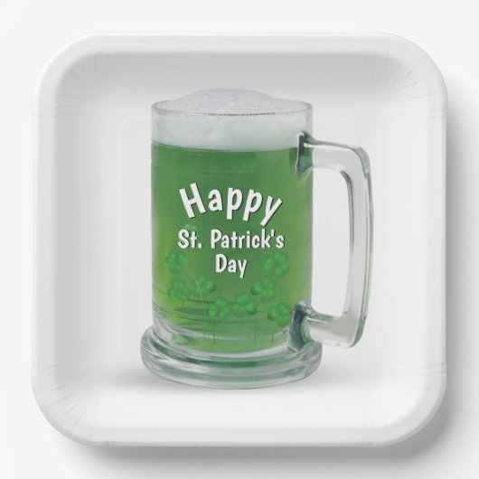 St. Patrick's Day Green Beer Pappteller (Vorderseite)