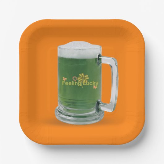 St. Patrick's Day Green Beer Pappteller (Vorderseite)