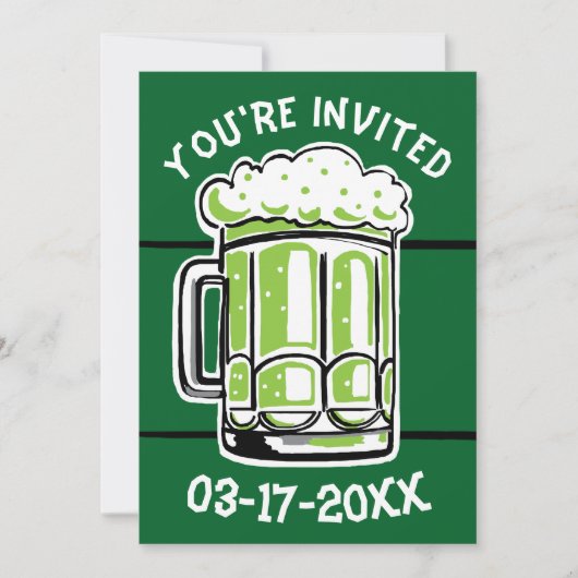 St. Patrick's Day Green Beer Party Einladung (Vorderseite)